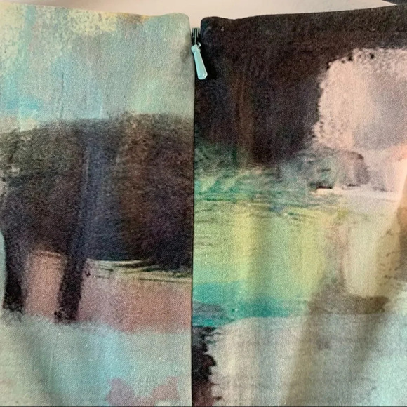 Lela Rose Water Color Abstract Sheath Dress Women’s Size 10 Spring Wedding Silk - Picture 7 of 11